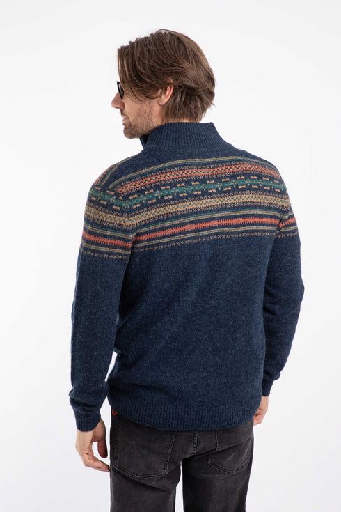 Weird Fish Larner Eco 1/4 Zip Fair Isle Jumper 203601